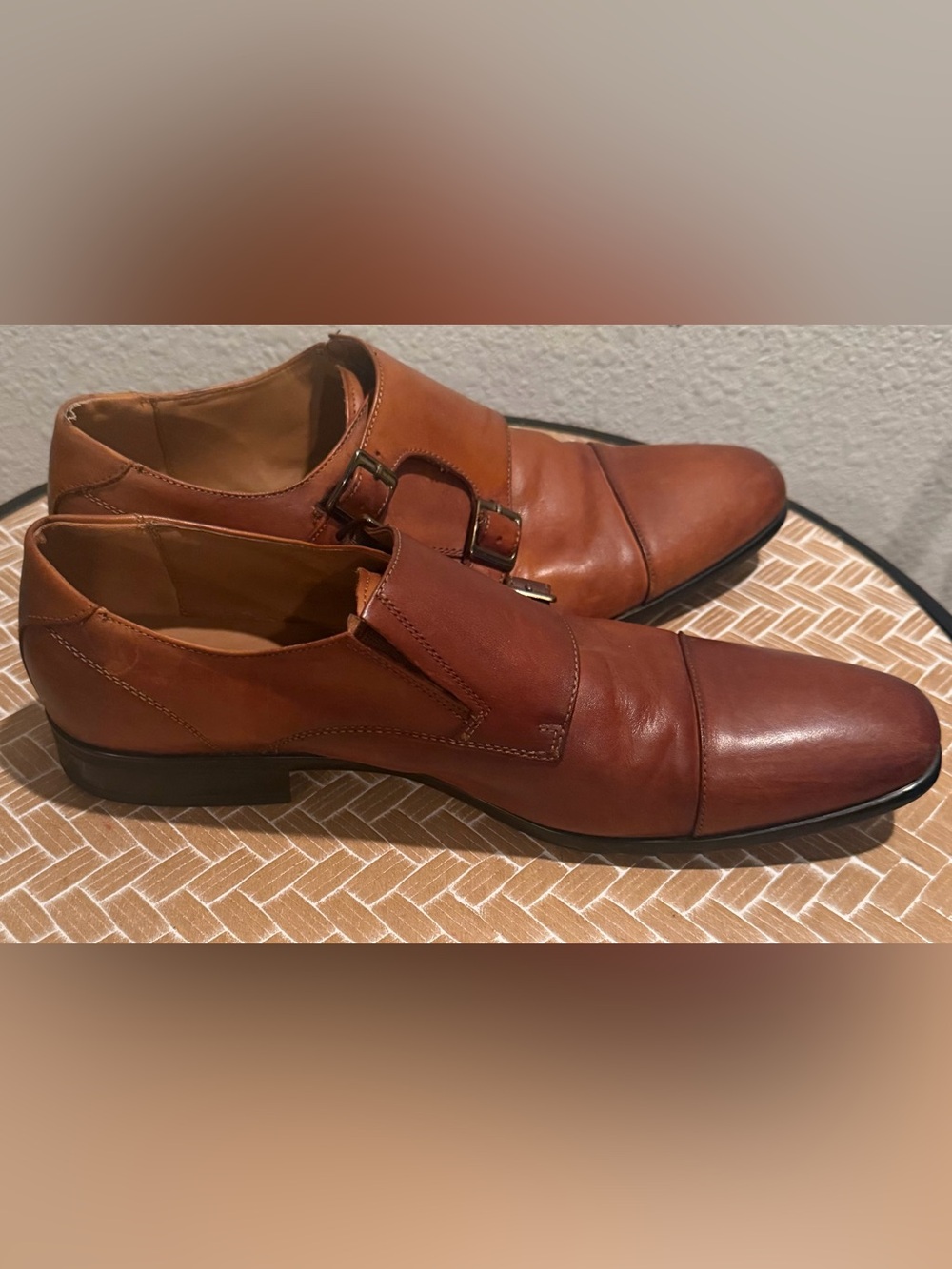 ALDO Men's Brown Leather Double Monk Strap Dress Shoes Size 9.5 - Picture 3 of 14